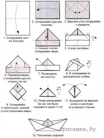 Лодка оригами