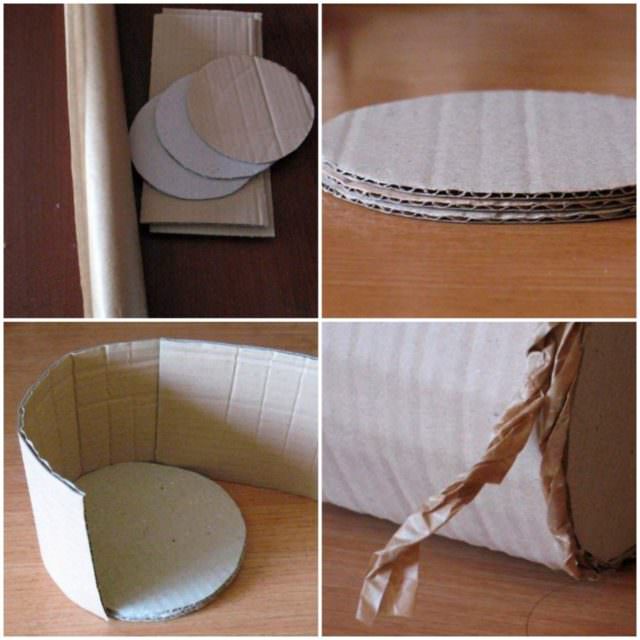 Изготовление корзины из картона
