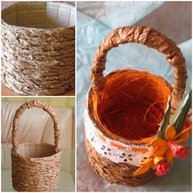 Изготовление корзины из картона