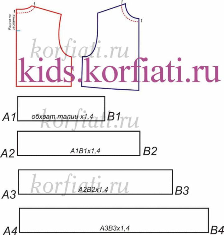 Карнавальный костюм. Моделирование спереди и сзади