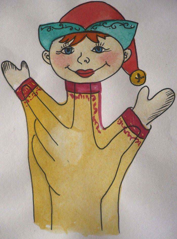 Кукла петрушка рисунок 4 класс